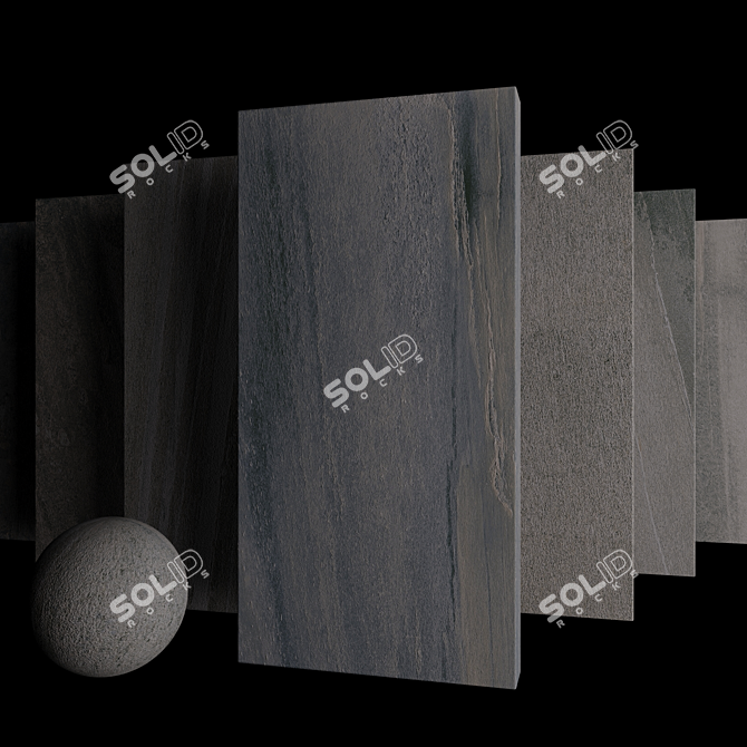 Santorini Fume Stone Set: Multi-Texture Tiles 3D model image 3