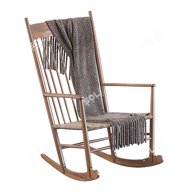 Wegner J16 Rocker: Danish Design, Hand-Woven Seat 3D model image 1