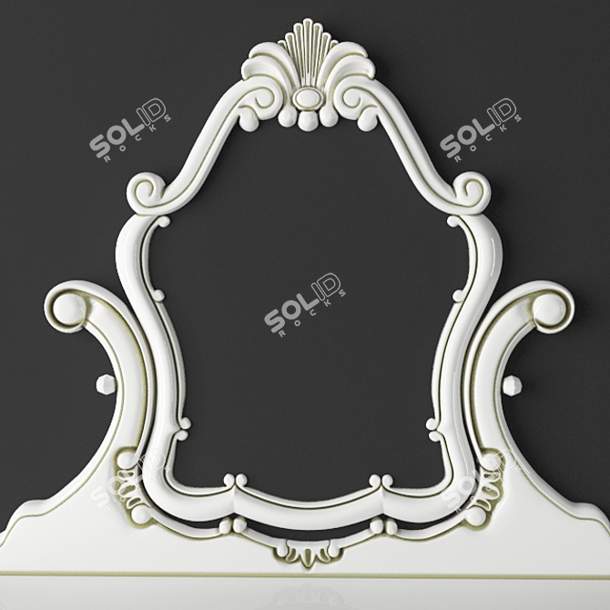 Elegant Oak Dressing Table with Stool 3D model image 8