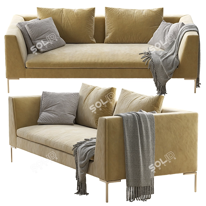 Modern Charles Sofa: 230x73x97cm 3D model image 2