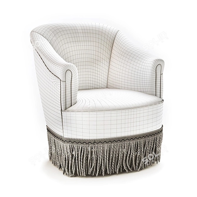 Vintage Velour Armchair: Ramona 3D model image 4