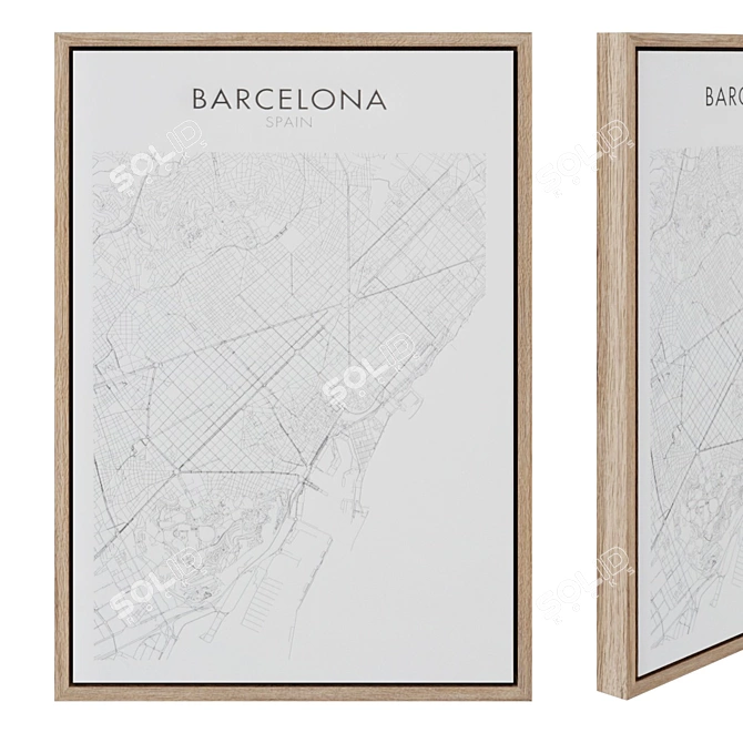 Uptown Barcelona: Modern Painting 3D model image 1