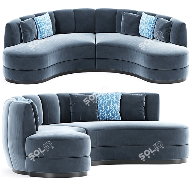 Sophia Curved Sofa: Modern Elegance for Your Space 3D model image 2