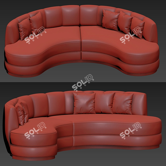 Sophia Curved Sofa: Modern Elegance for Your Space 3D model image 3