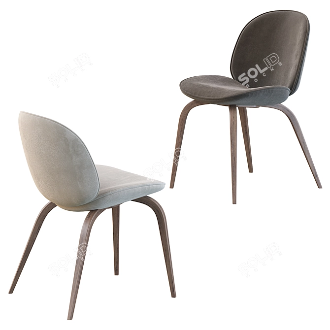 Beetle Dining Chair - Stylish Seating Option 3D model image 2