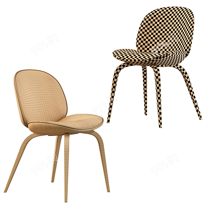 Beetle Dining Chair - Stylish Seating Option 3D model image 5