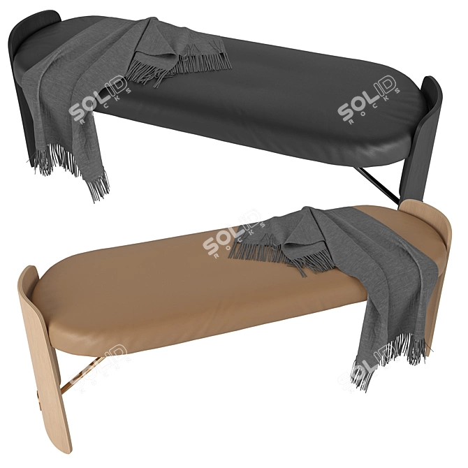 Biscotto Bench: Elegant Comfort 3D model image 3