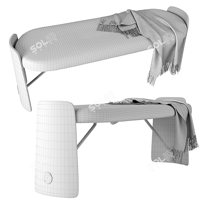 Biscotto Bench: Elegant Comfort 3D model image 4
