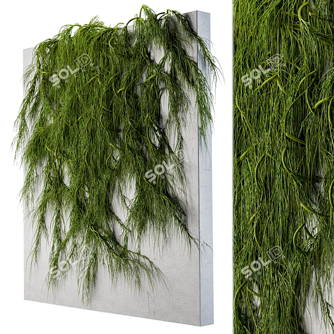 Lush Green Ivy Wall Décor 3D model image 1