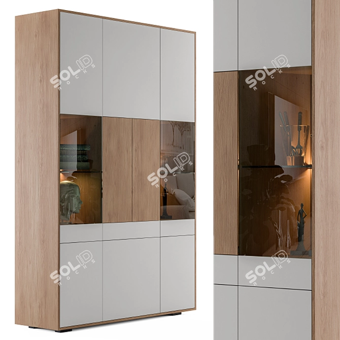 Stylish Modern Display Cabinet 3D model image 2