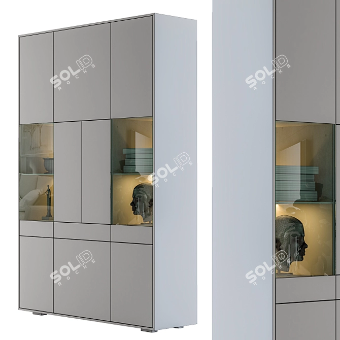 Stylish Modern Display Cabinet 3D model image 4