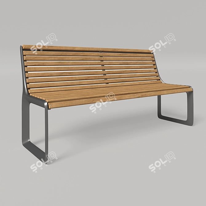 Outdoor Urban Bench 3D model image 1