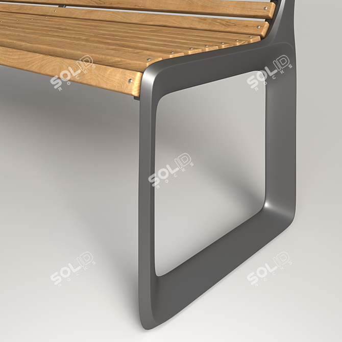 Outdoor Urban Bench 3D model image 2