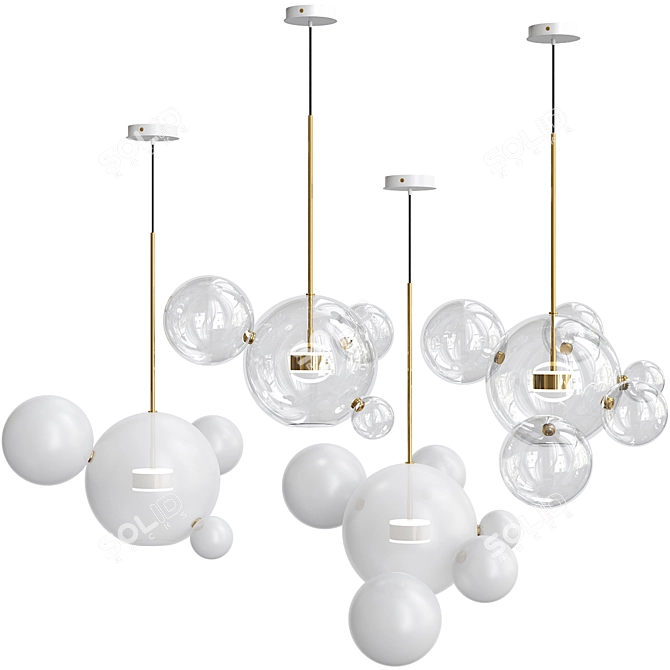 Bolle Bubble Chandelier Set: Exclusive Lighting 3D model image 3