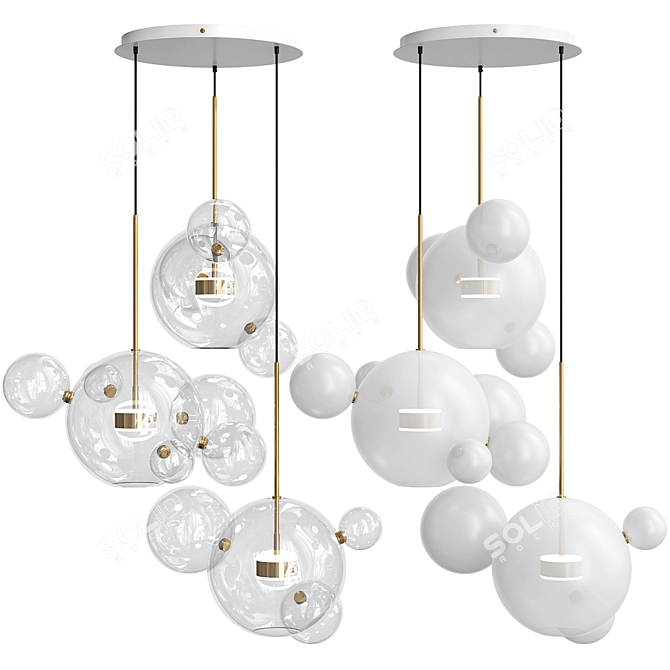 Bolle Bubble Chandelier Set: Exclusive Lighting 3D model image 4