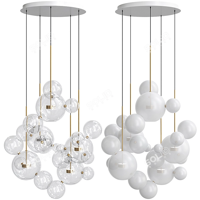 Bolle Bubble Chandelier Set: Exclusive Lighting 3D model image 5