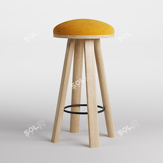 Buzzi Milk Bar Stool: Modern Elegance 3D model image 1