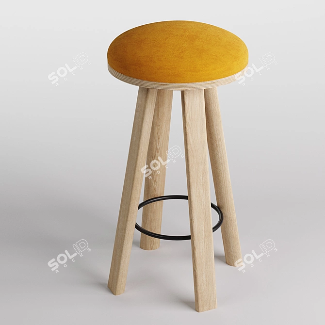 Buzzi Milk Bar Stool: Modern Elegance 3D model image 2