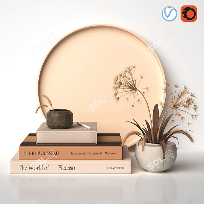 Elegant Home Décor Set 3D model image 1