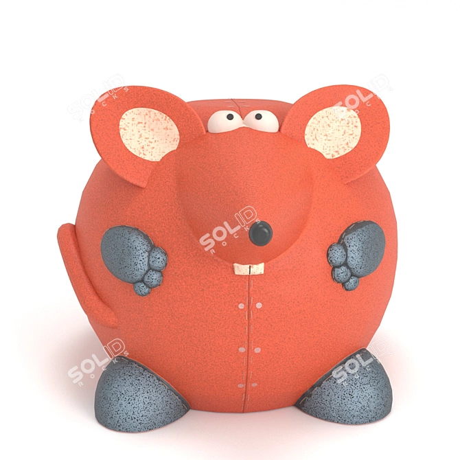 Cute Mouse Piggy Bank 3D model image 2