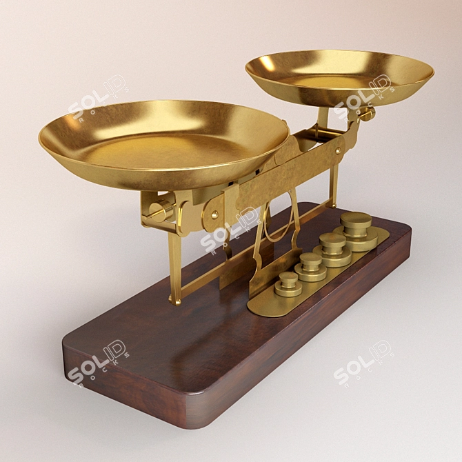 Elegant Old School Vintage Scales 3D model image 1