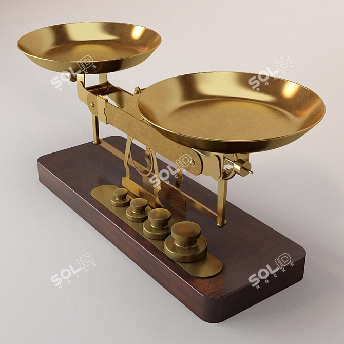 Elegant Old School Vintage Scales 3D model image 2