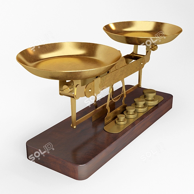 Elegant Old School Vintage Scales 3D model image 4