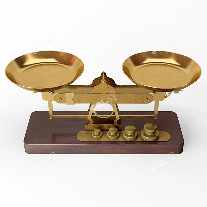 Elegant Old School Vintage Scales 3D model image 5