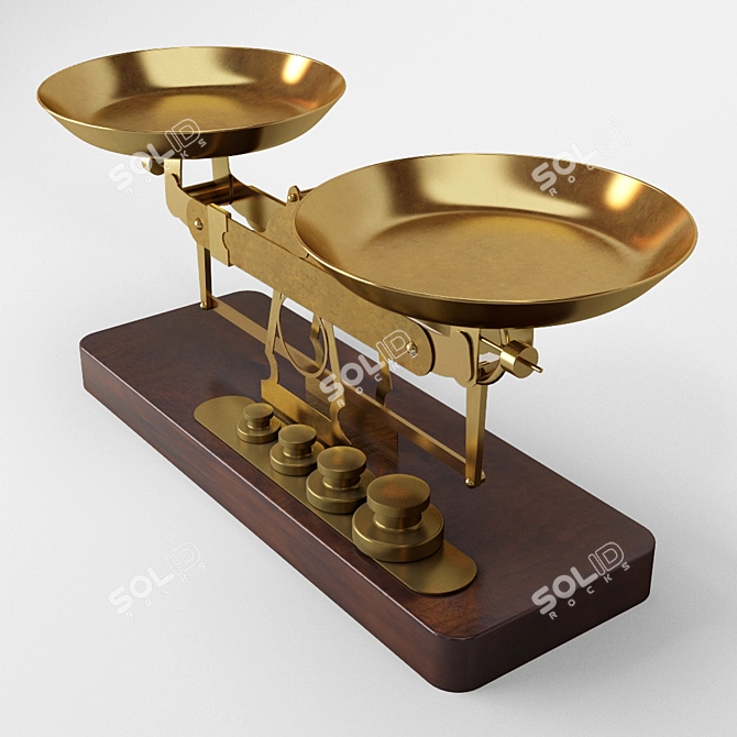 Elegant Old School Vintage Scales 3D model image 6