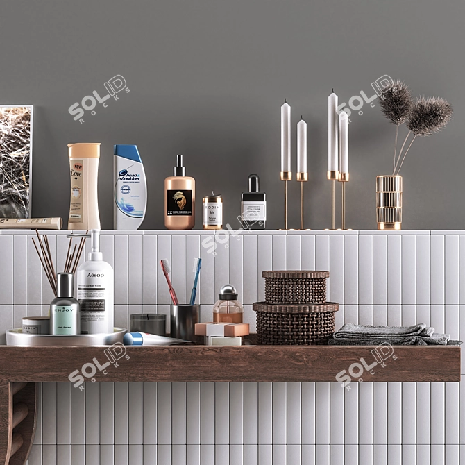 Sleek Bathroom 2015: Accessories 3D model image 5