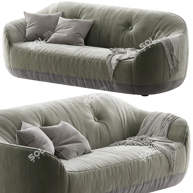 Natuzzi Furrow: Modern Elegance 3D model image 1