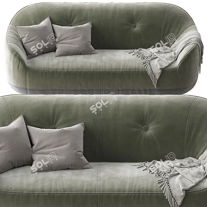 Natuzzi Furrow: Modern Elegance 3D model image 3