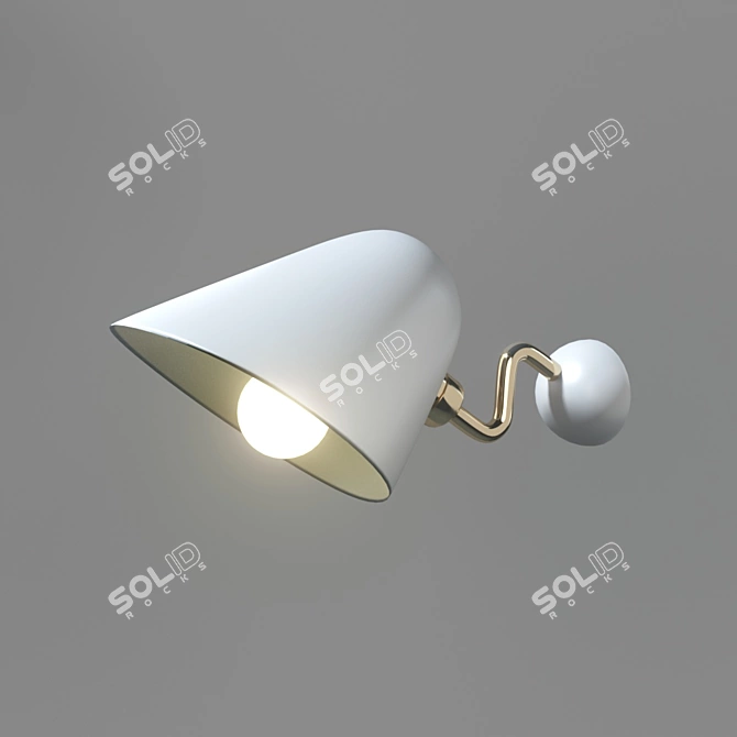 Inodesign Beghina 40.2815 Modern Pendant Light in Brass & White 3D model image 2