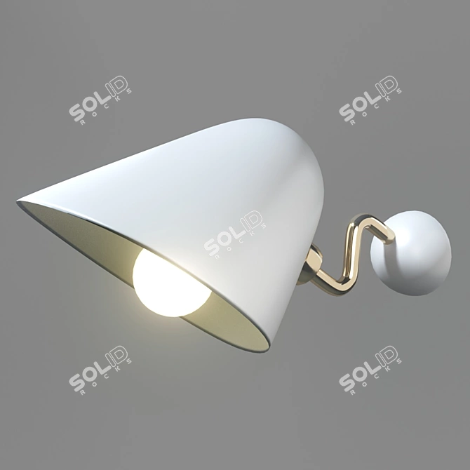 Inodesign Beghina 40.2815 Modern Pendant Light in Brass & White 3D model image 4