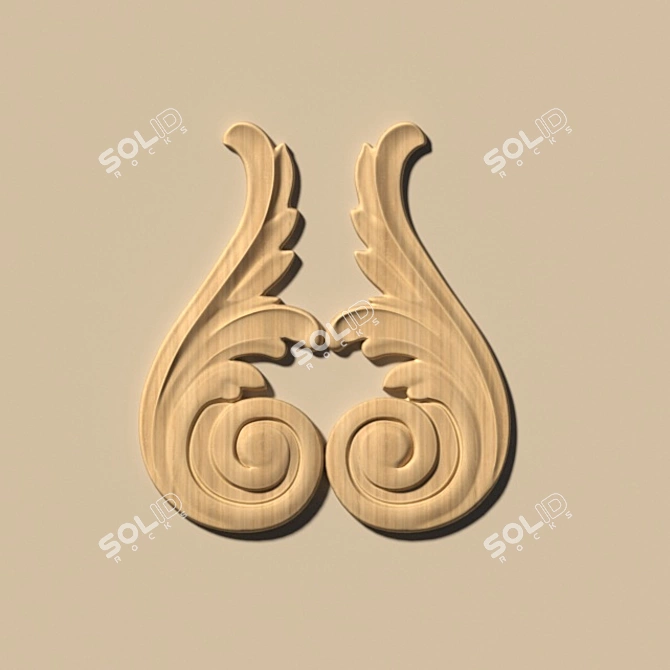 Wooden CNC Decor Element 3D model image 1