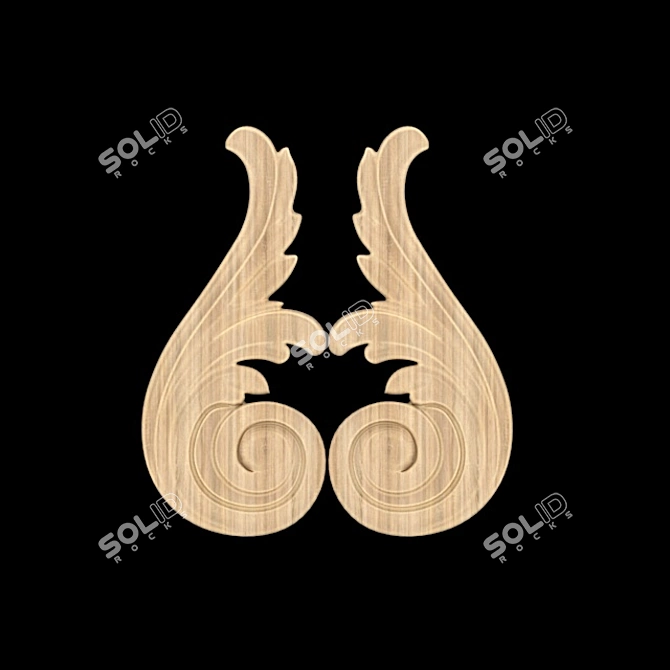 Wooden CNC Decor Element 3D model image 2