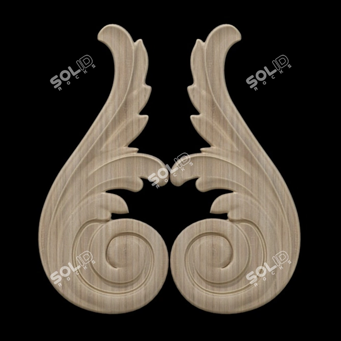 Wooden CNC Decor Element 3D model image 3