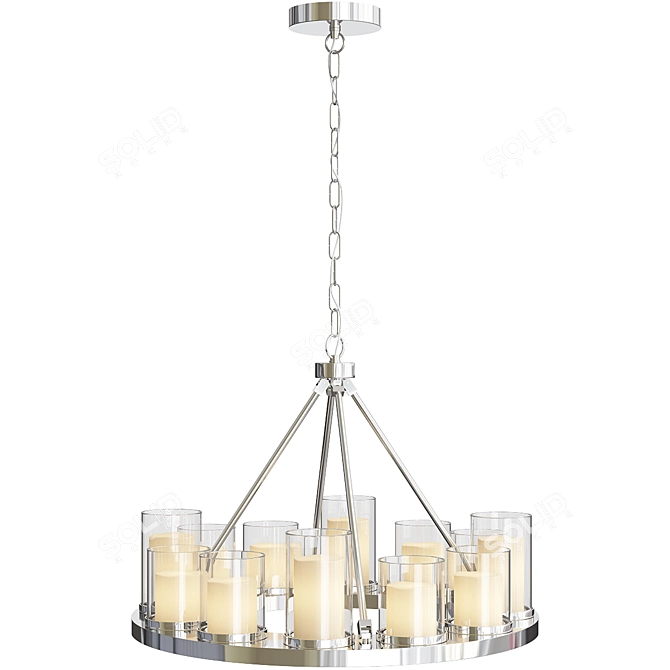 Elegant Summit Circle Chandelier - 12 Lamps 3D model image 2