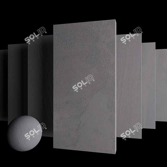 Santorini Ice Stone Set: Multi-Texture, High-Definition 3D model image 3