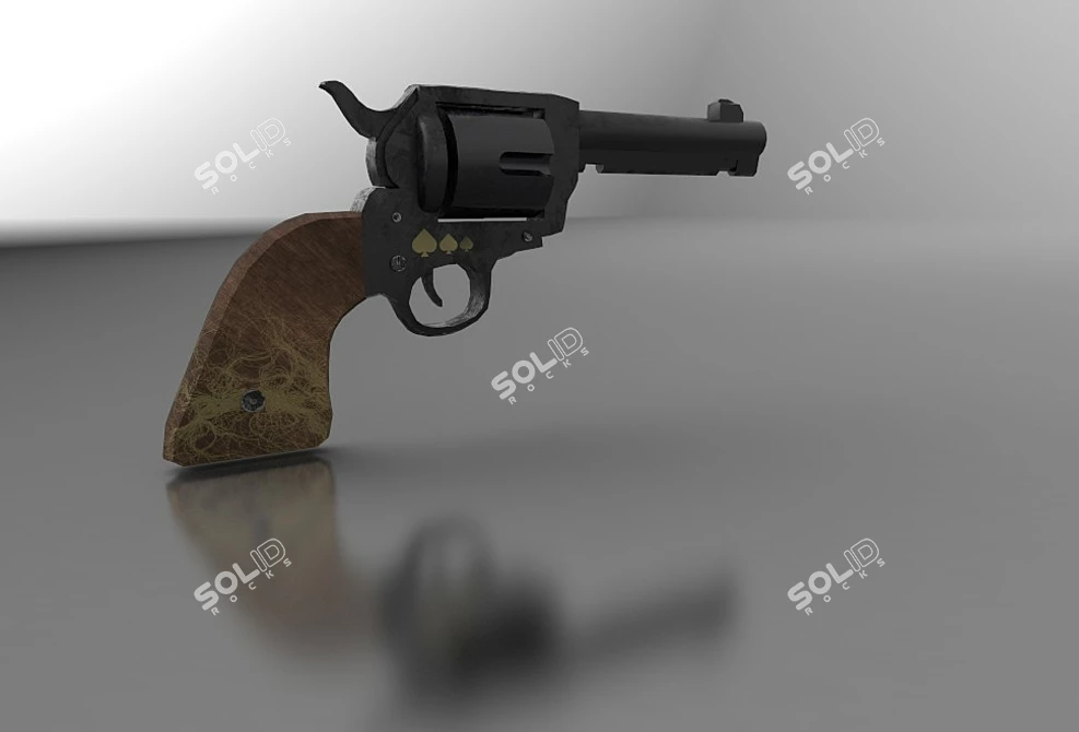 Sleek Uberti Cattleman Cowboy Revolver 3D model image 1