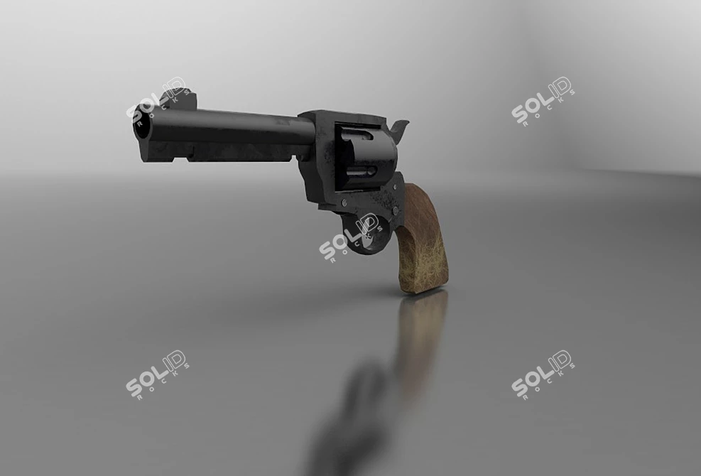 Sleek Uberti Cattleman Cowboy Revolver 3D model image 2