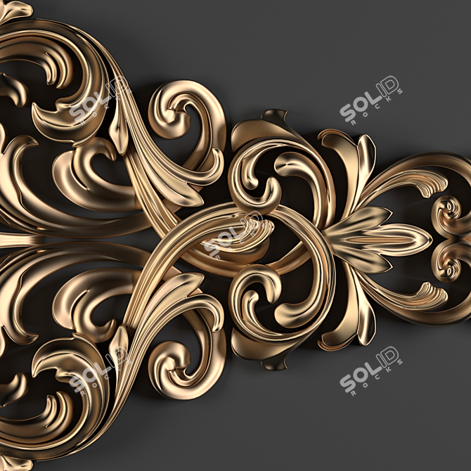 Elegant Baroque Floral Design 3D model image 2