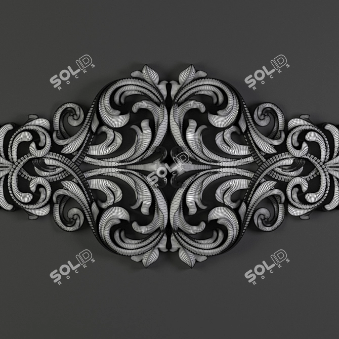 Elegant Baroque Floral Design 3D model image 4