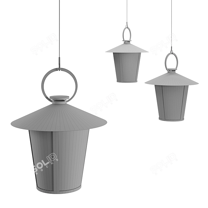 Elegant Passage Pendant Lamp 3D model image 3