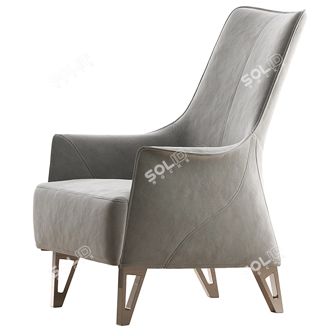 Elegant Mobius Bergere Chair 3D model image 3