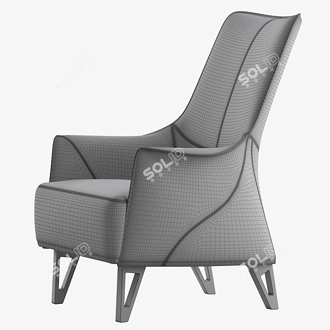 Elegant Mobius Bergere Chair 3D model image 4