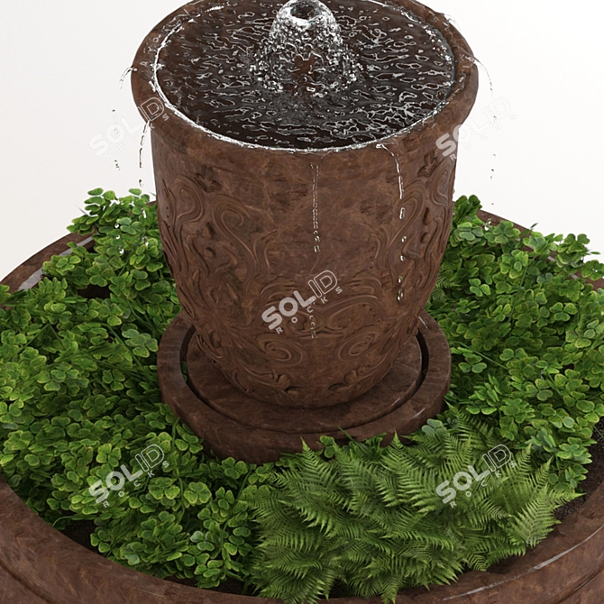 Spline Geometry Fountain: 3D Model 3D model image 2