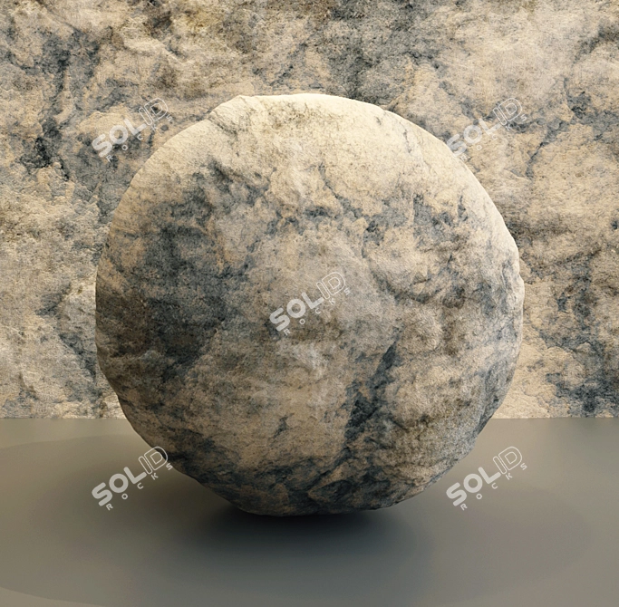 Grey Rock PBR VRAY - 4K Displacement 3D model image 4