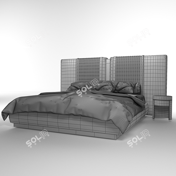 Elegant Rugiano Bed: Stylish Design 3D model image 3