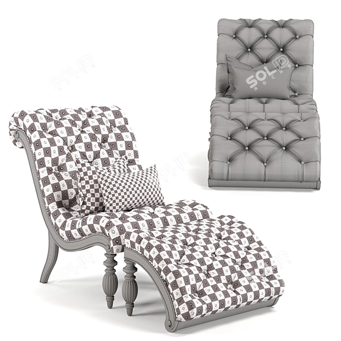 Elegant Celya Chaise Lounge: Ultimate Comfort & Style 3D model image 4